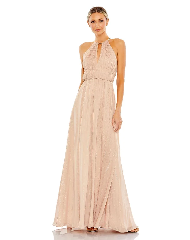 Women's V-Shaped-Neck DressesMac Duggal 55822 Long Pleated A Line Formal Prom Dress Women's V-Shaped-Neck DressesMac Duggal 55822 Long Pleated A Line Formal Prom Dress