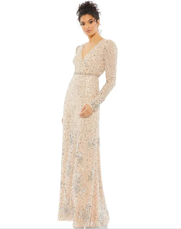 Women's Gathered DressesMac Duggal Formal Long Sleeve Dress Sale