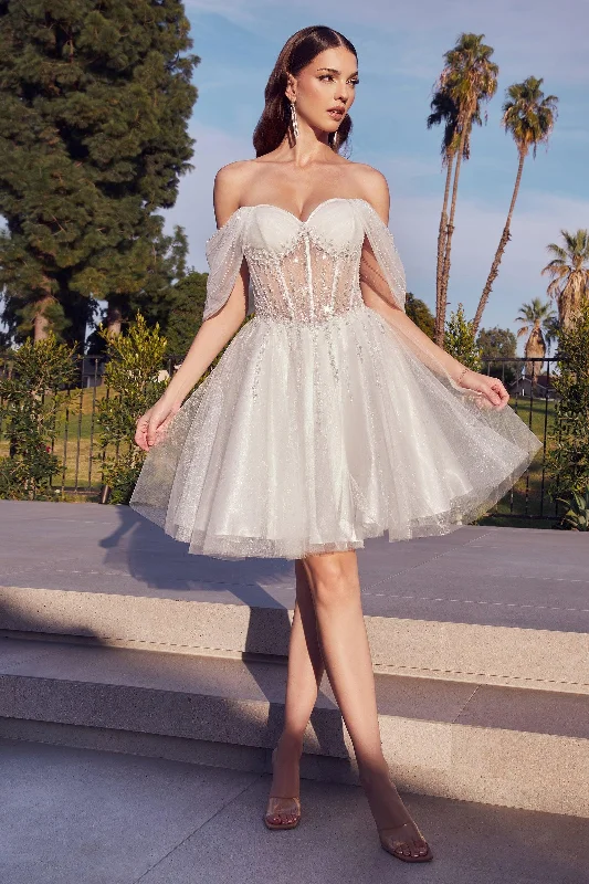 Women's Off-Shoulder DressesOff White 2XL Cinderella Divine CD0211 Short Off Shoulder Homecoming Dress Women's Off-Shoulder DressesOff White 2XL Cinderella Divine CD0211 Short Off Shoulder Homecoming Dress