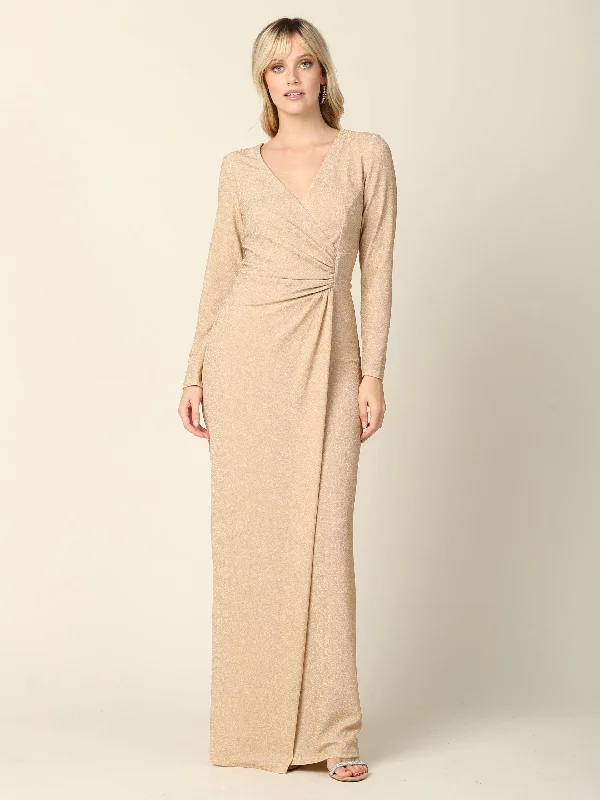 Women's Shawl Collar DressesEva Fashion EV3401 Champagne 2XL Sale