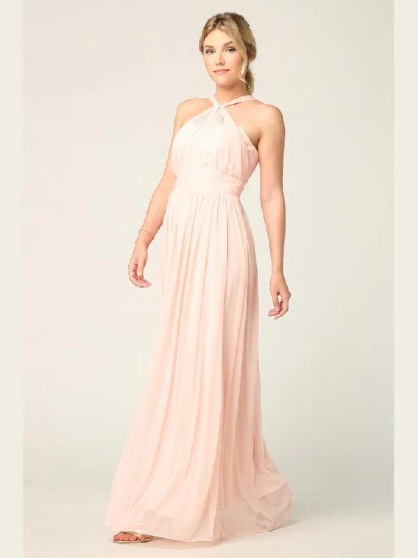 Women's High Collar DressesHalter Long Bridesmaids Dress