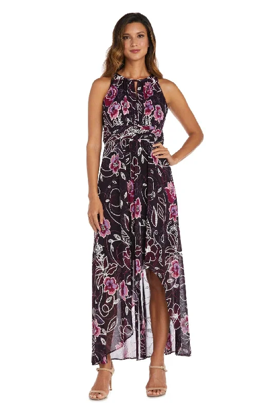 Women's Keyhole-Back DressesR&M Richards 7958 High Low Formal Print Dress Sale
