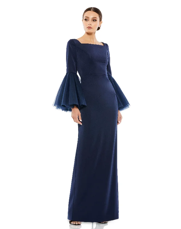 Women's High-Low DressesMac Duggal 11233 Long Formal Bell Sleeve Dress Sale