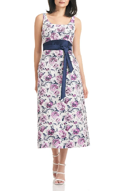 Women's Boat-Neck DressesKay Unger 5516669 Tea Length Sleeveless Formal Dress