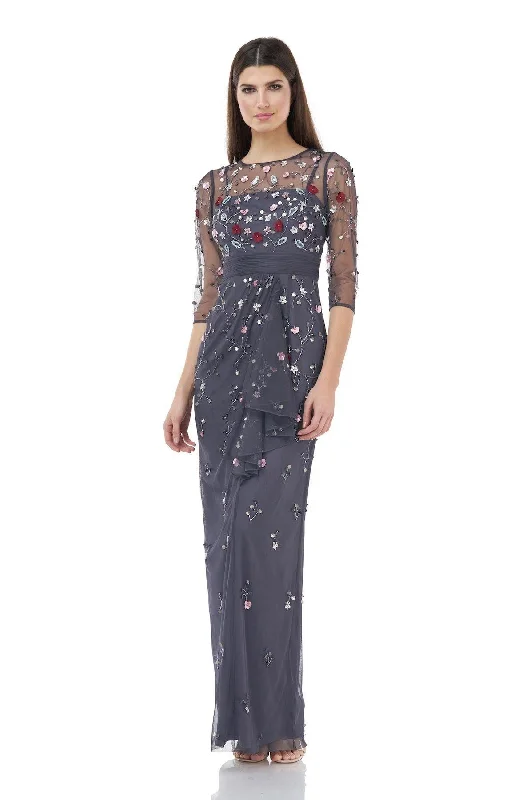 Women's Boat-Neck DressesJS Collections Long Formal Floral Beaded Gown Sale