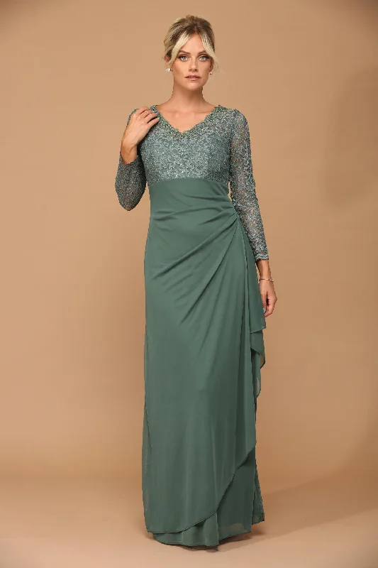 Women's Maxi DressesLong Sleeve Formal Mother of the Bride Evening Gown Sale