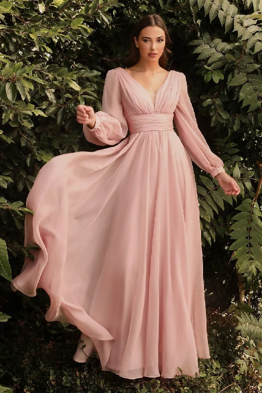 Women's V-Shaped Collar DressesCinderella Divine CD0192 Blush 4XL Sale
