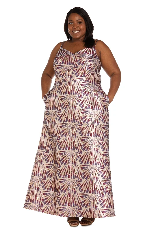 Women's High Collar DressesNightway Long Plus Size Prom Metallic Gown 22134W Sale