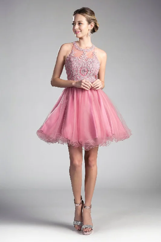 Women's Rounded Collar DressesRose XXS Cinderella Divine UJ0119 Short Sleeveless Homecoming Dress Sale