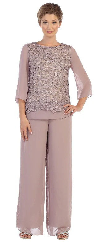 Women's Lapel Collar DressesEva Fashion EV3289 Mauve 2XL Sale