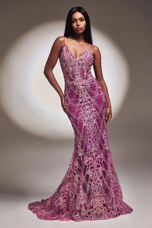 Women's V-Back DressesCinderella Divine CC2168 Amethyst 12 Sale