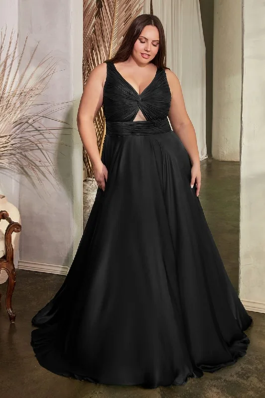 Women's Notched Collar DressesCinderella Divine 7497C Black 18 Sale