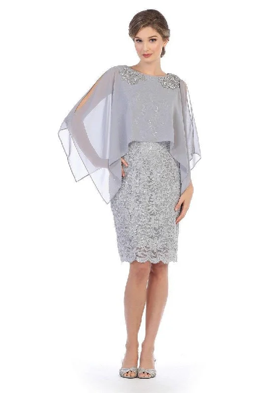 Women's Peter Pan Collar DressesShort Mother of the Bride Cape Dress Sale