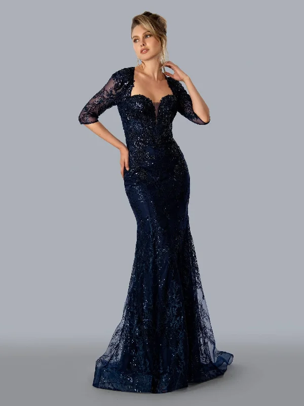 Women's Notched Collar DressesStella Couture 23310 Navy 10 Sale
