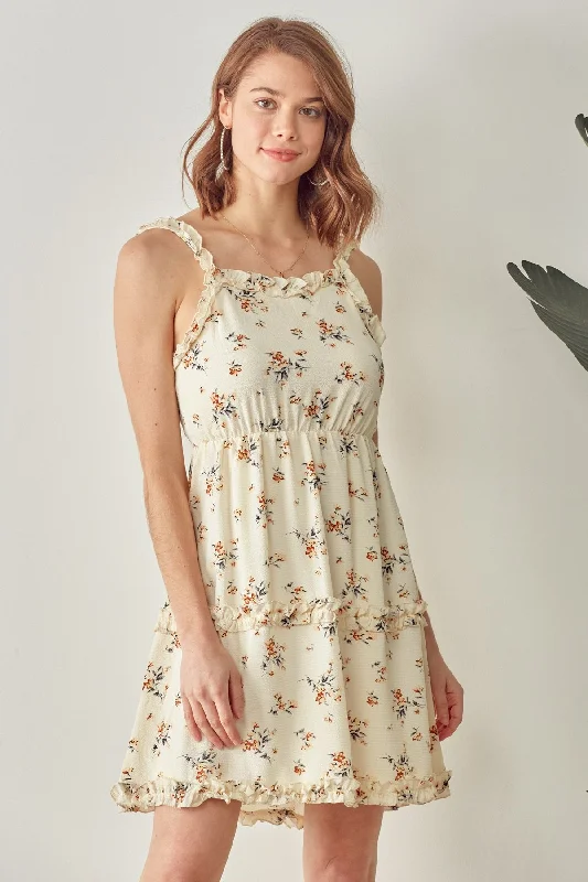Women's Maxi DressesShort Floral Merrow Ruffle Dress