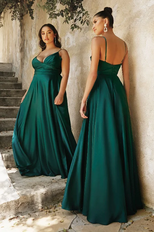 Women's Keyhole-Neck DressesCinderella Divine CD7485 Emerald 16 Sale