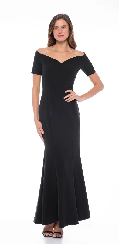 Women's Short-Sleeve DressesMarina Short Sleeve Off Shoulder Scuba Crepe Long Dress Women's Short-Sleeve DressesMarina Short Sleeve Off Shoulder Scuba Crepe Long Dress