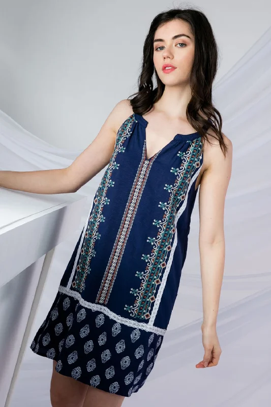 Women's Asymmetrical DressesShort Embroidered V Neck Dress