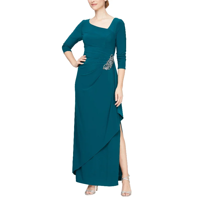 Women's High-Low DressesAlex Evenings 81351645 Long Formal 3/4 Sleeve Dress
