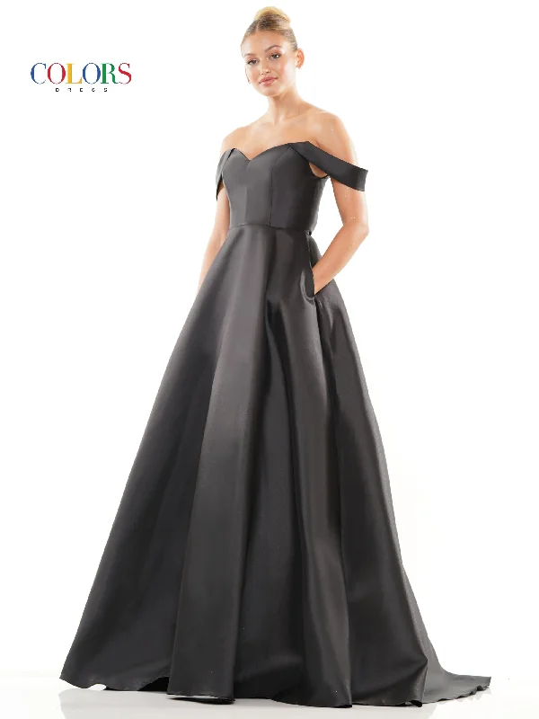 Women's Mini DressesBlack 20 Colors 3182 Long Off Shoulder Mikado Prom Dress Sale