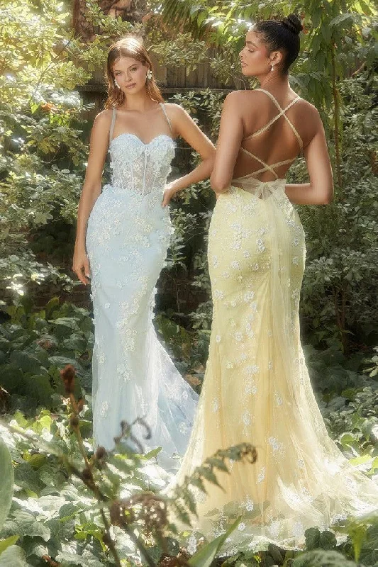 Women's Midi DressesYellow 10 Andrea & Leo A1115 Mermaid Prom Gown Sale