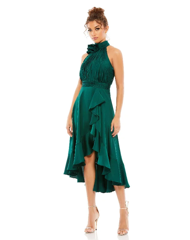 Women's V-Shaped Collar DressesMac Duggal 49488 Formal High Low Cocktail Dress