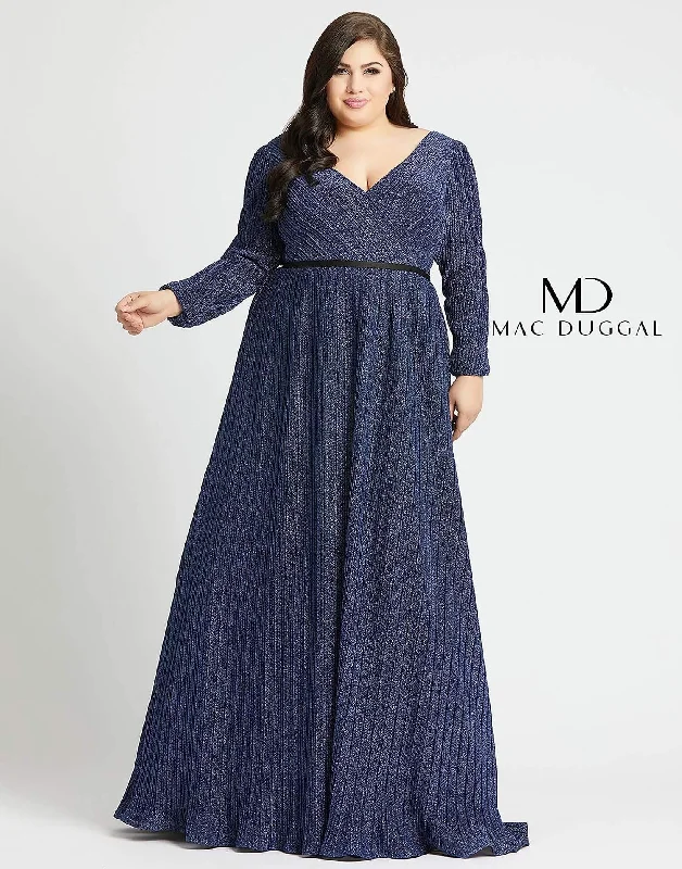 Women's V-Shaped Collar DressesSapphire 20W Mac Duggal 48892 Fabulouss Long Sleeve Plus Size Prom Dress Sale Women's V-Shaped Collar DressesSapphire 20W Mac Duggal 48892 Fabulouss Long Sleeve Plus Size Prom Dress Sale