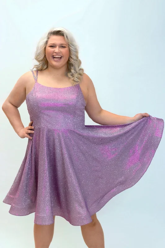 Women's Short-Sleeve DressesSydneys Closet SC8130 Plus Size Short Homecoming Dress