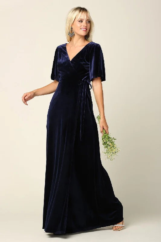 Women's Midi DressesNavy 3XL Mother of the Bride Long Flutter Sleeve Velvet Gown Sale Women's Midi DressesNavy 3XL Mother of the Bride Long Flutter Sleeve Velvet Gown Sale