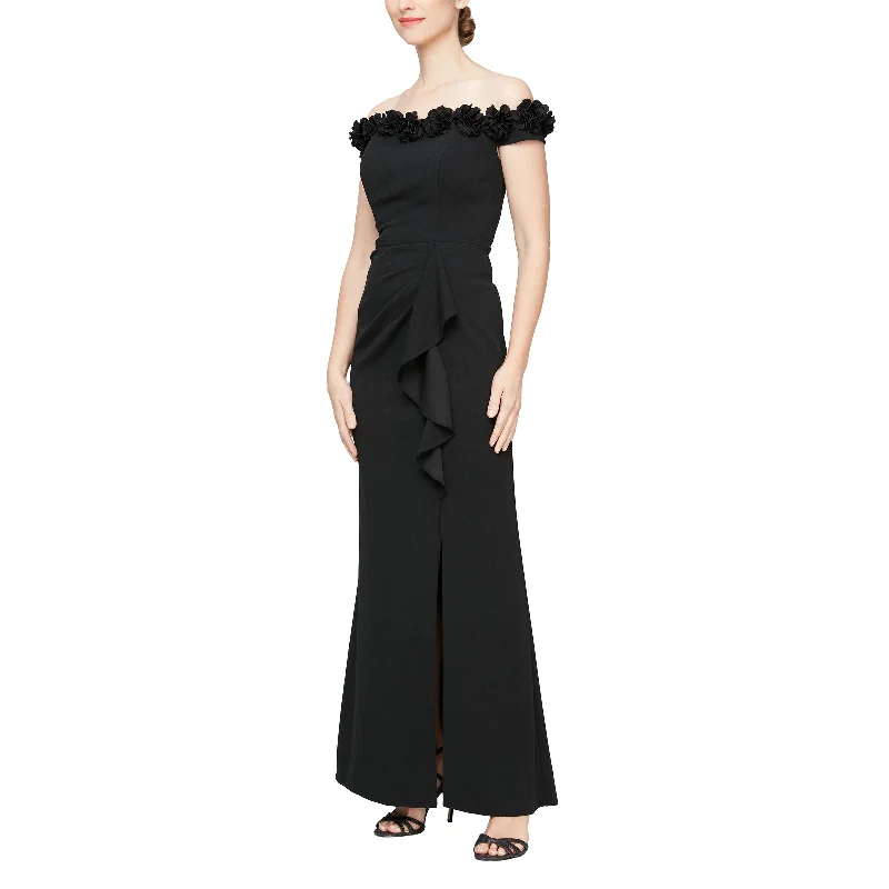 Women's Off-Shoulder DressesAlex Evenings 8160404 Long Off Shoulder 3D Floral Formal Dress Women's Off-Shoulder DressesAlex Evenings 8160404 Long Off Shoulder 3D Floral Formal Dress