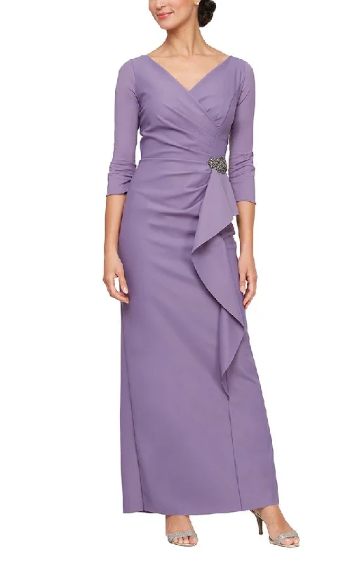 Women's Low Collar DressesAlex Evenings 8134289 Long Formal Dress Sale