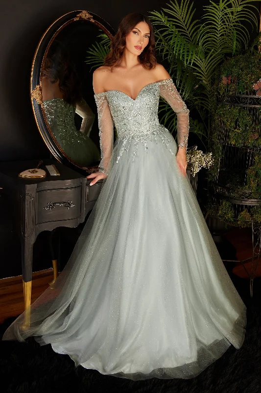 Women's Narrow Collar DressesCinderella Divine CD0172 Sage 2XL Sale