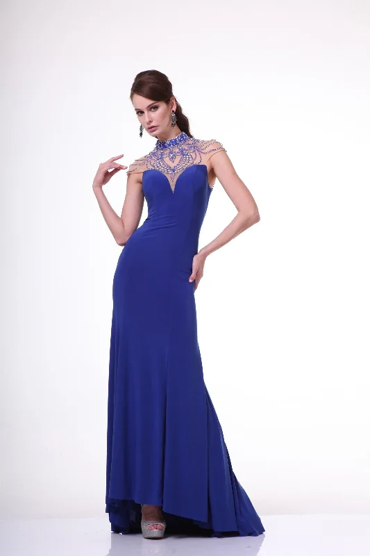 Women's Long-Sleeve DressesCinderella Divine 8105 Long Beaded Formal Prom Dress
