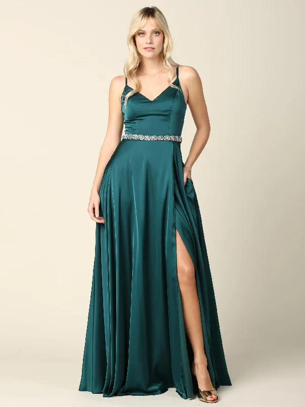 Women's Boat Collar DressesLong Formal Spaghetti Strap Bridesmaids Dress Sale