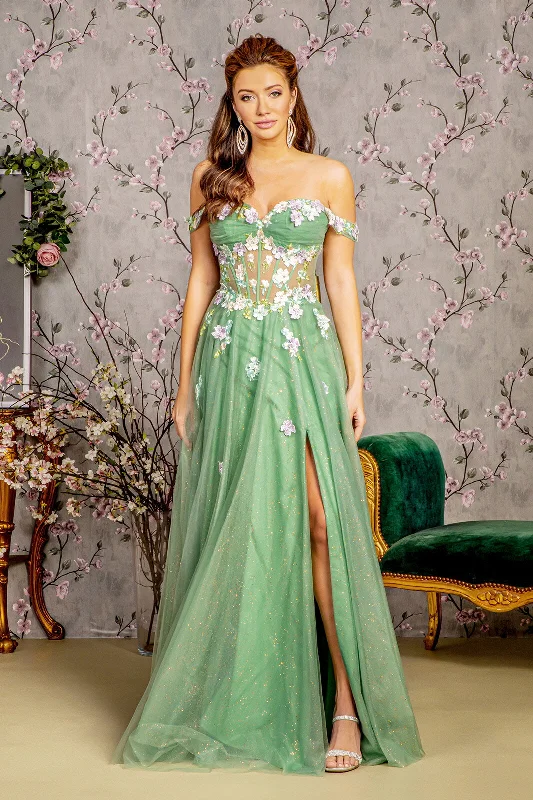Women's Low Collar DressesProm Long Glitter Formal Dress