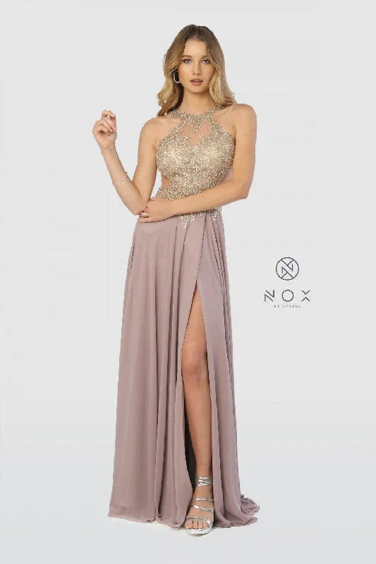 Women's Sheath DressesLong Evening Gown Open Back Prom Dress Tan Gold Sale