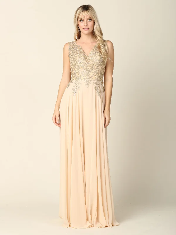 Women's Keyhole-Neck DressesEva Fashion EV5233 Champagne M Sale