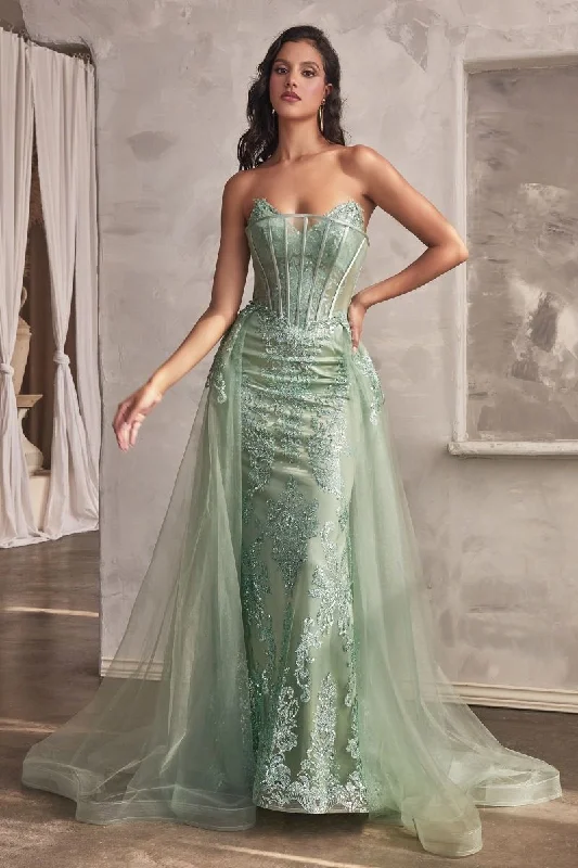 Women's Bell-Sleeve DressesCinderella Divine J858 Sage 12 Sale
