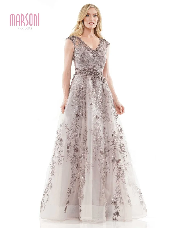 Women's U-Shaped Collar DressesMarsoni MV1255 Long Cap Sleeve Formal Evening Dress Women's U-Shaped Collar DressesMarsoni MV1255 Long Cap Sleeve Formal Evening Dress