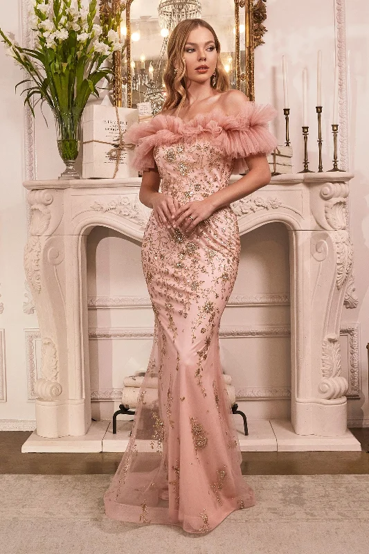 Women's Square-Neck DressesCinderella Divine J818 Rose Gold 6 Sale