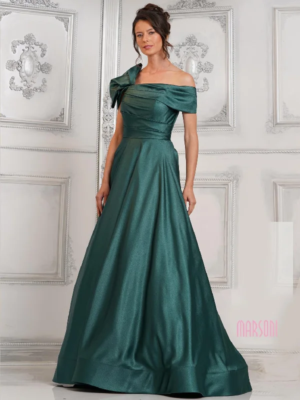 Women's Mandarin-Neck DressesMarsoni MV1288 Long Formal Prom A Line Dress