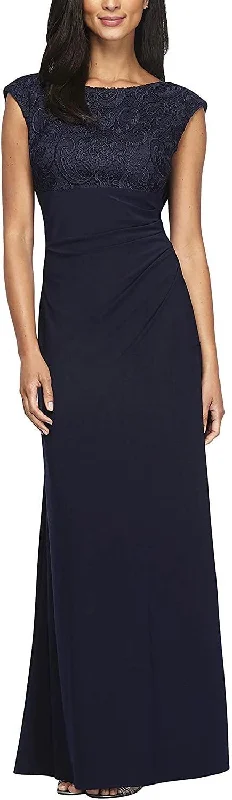 Women's Keyhole Collar DressesAlex Evenings 2121585 Long Formal Dress Sale
