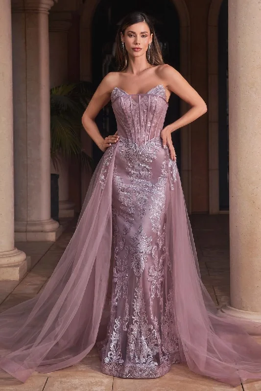 Women's Empire Waist DressesCinderella Divine J858 Dusty Mauve 4 Sale