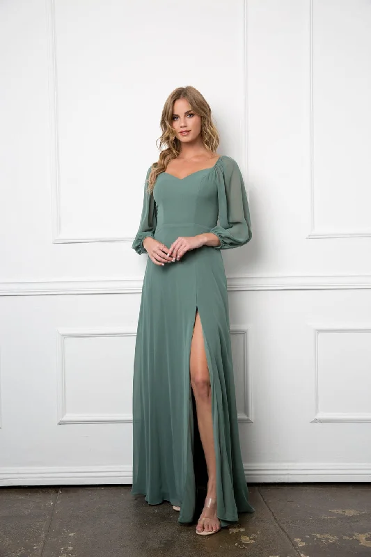 Women's Shift DressesEucalyptus S Long Sleeve Chiffon Formal Dress Sale