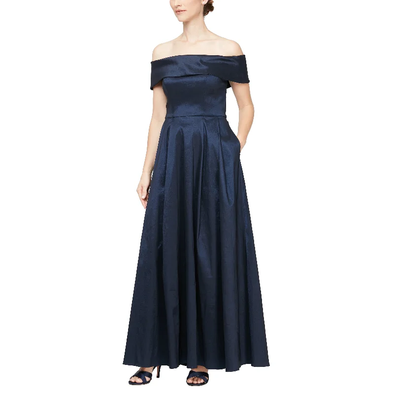 Women's Cut-Out DressesAlex Evenings 8166663 Long Off Shoulder Pleated Formal Dress Women's Cut-Out DressesAlex Evenings 8166663 Long Off Shoulder Pleated Formal Dress