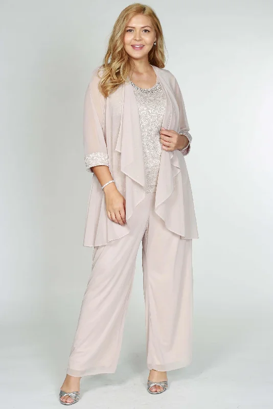 Women's V-Shaped Collar DressesR&M Richards 5008W Plus Size Pant Suit Sale
