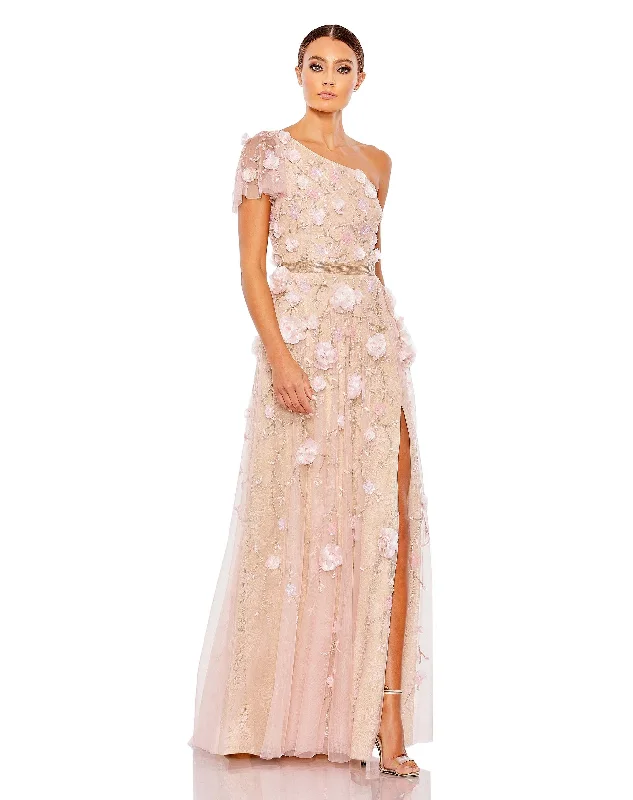 Women's Off-the-Shoulder DressesMac Duggal 9165 Long Formal Prom A Line Slit Dress