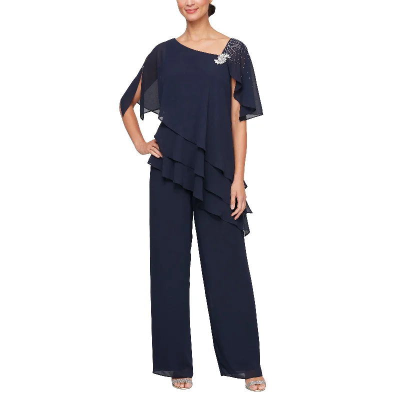 Women's Pleated DressesAlex Evenings 8192012 Navy 16 Sale