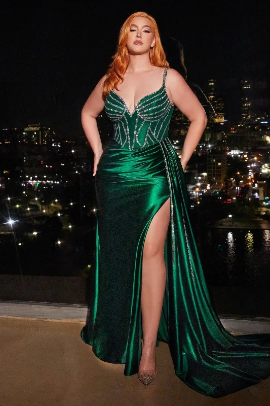 Women's Keyhole-Back DressesCinderella Divine CDS440C Emerald 22 Sale