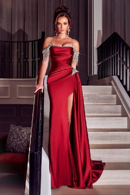 Women's Peter Pan Collar DressesPortia and Scarlett PS23366 Long Off Shoulder Beaded Prom Gown Women's Peter Pan Collar DressesPortia and Scarlett PS23366 Long Off Shoulder Beaded Prom Gown